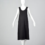 2000s Loose Black Dress in Linen