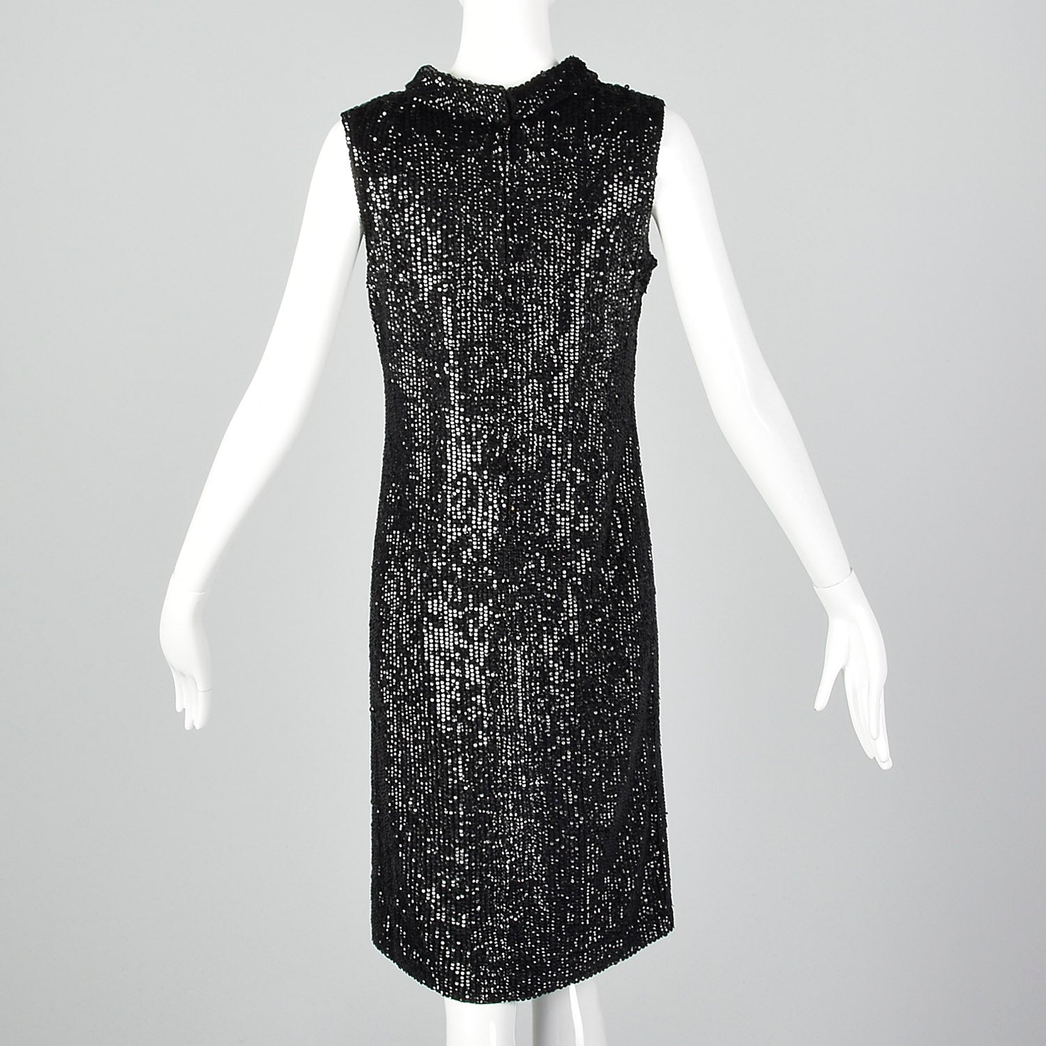 Small Valentina Ltd. 1960s Black Knit Sequin Dress