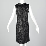 Small Valentina Ltd. 1960s Black Knit Sequin Dress