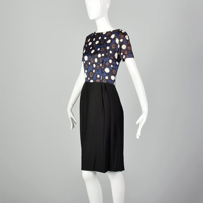 1960s Black and Floral Dress Set