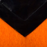 1960s Pierre Cardin Space Age Mod Orange Mohair and Black Vinyl Mini Skirt