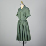 1960s Green and Blue Sharkskin Dress