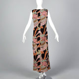 1960s Pierre Balmain Formal Maxi Dress in Psychedelic Knit