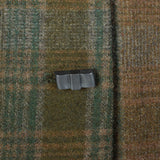 XL-XXL 1950s Wool Button-up Dress Green and Brown Plaid Button-up