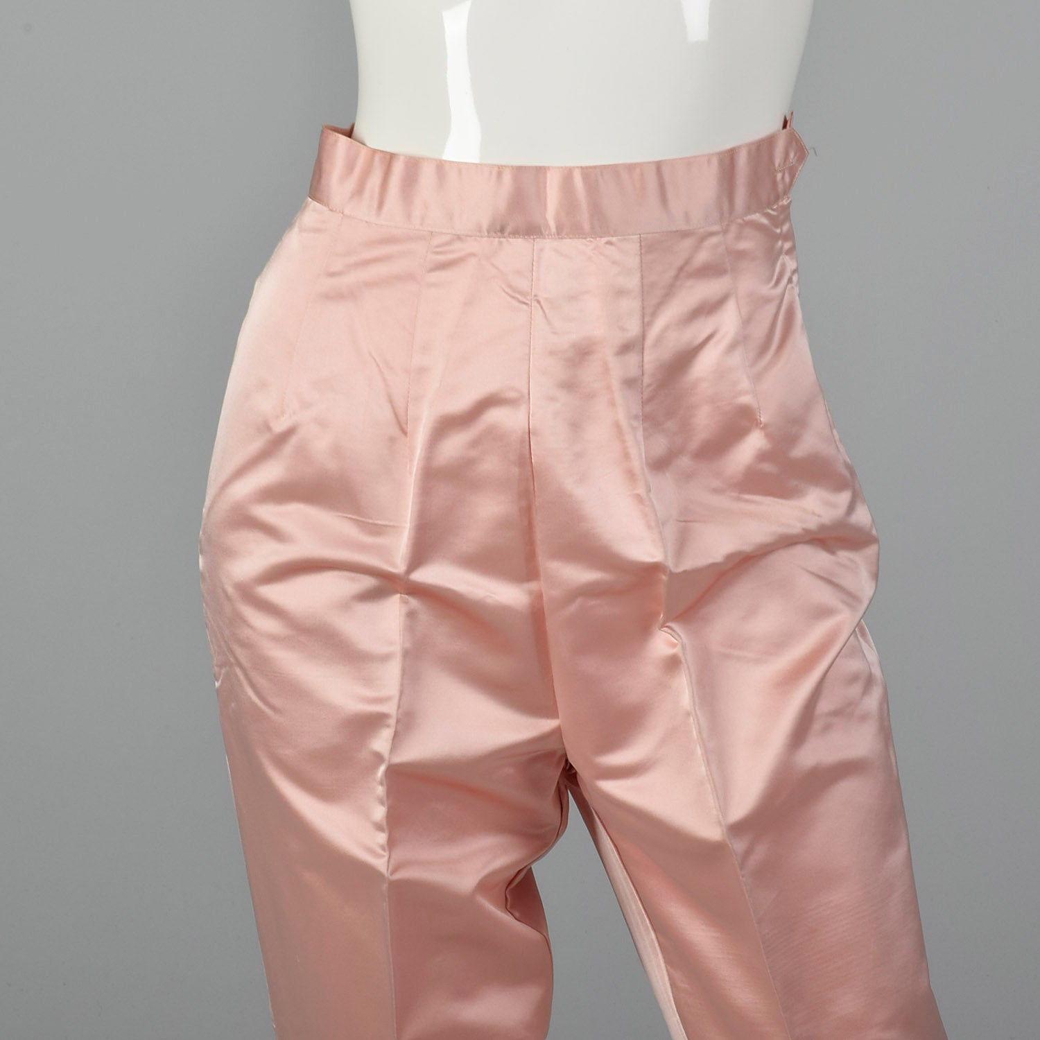 Dynasty 1960s Pink Silk Wrap Jacket and Cigarette Pant Set
