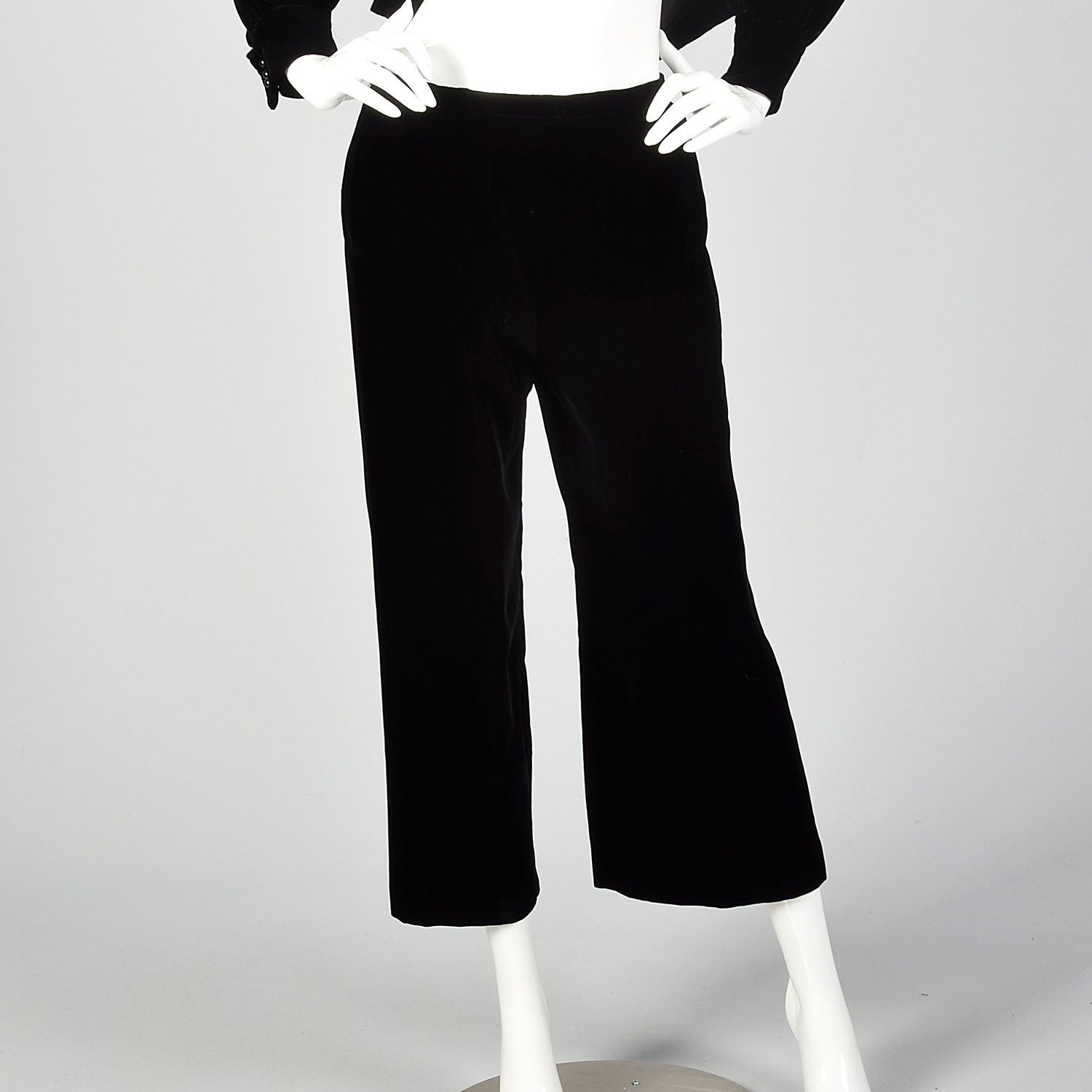 Small 1960s Black Velvet Two Piece Ensemble