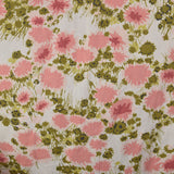 XL 1950s Day Dress Floral Cotton Pink Shirtwaist Lightweight Fit and Flare