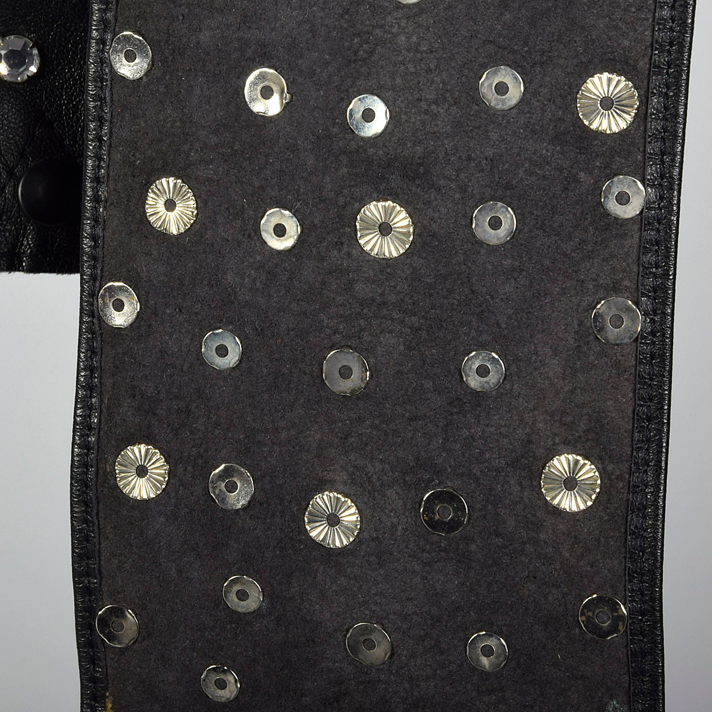 1990s Black Rhinestone Belt