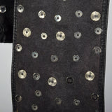 1990s Black Rhinestone Belt