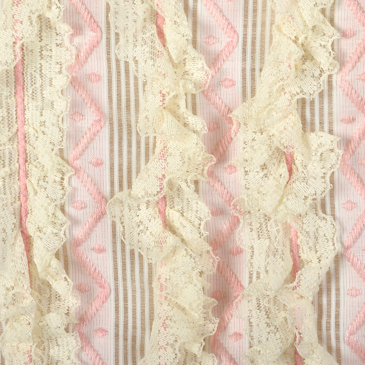 1950s Pink and White Sheer Day Dress