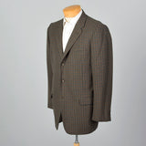 1950s Mens Brown Check Wool Jacket