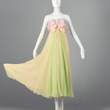 1960s Pastel Chiffon Evening Gown