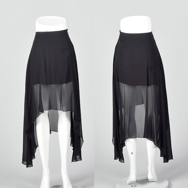 1990s Gianfranco Ferre Studio Black Mini Slip Skirt