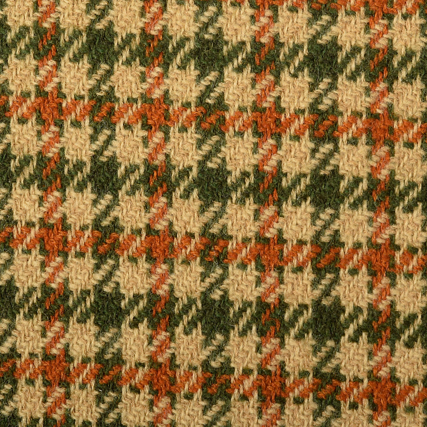 1960s Mens Green and Orange Check Jacket in Wool Tweed