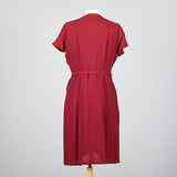 1950s Burgundy Dress with Lace Overlay