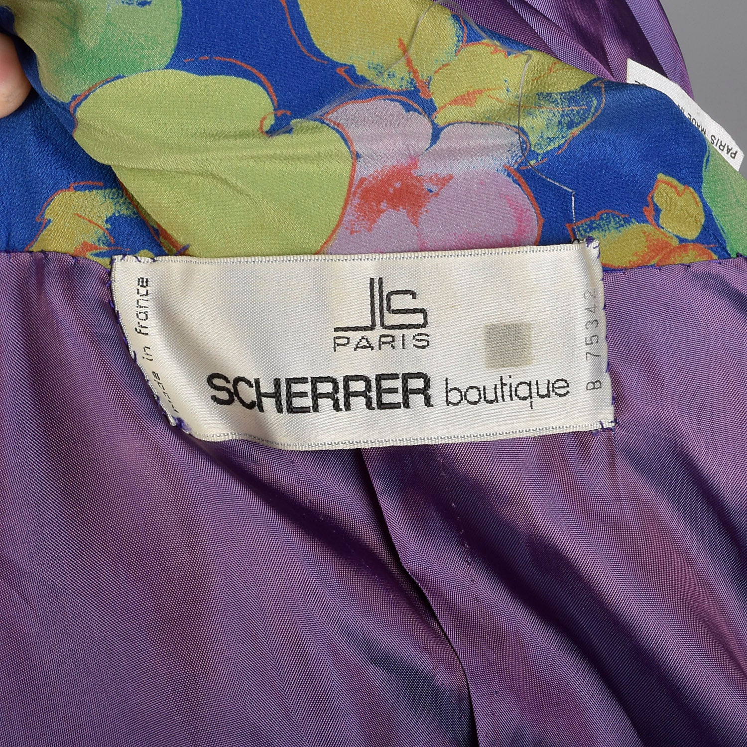 1980s Jean Louis Scherrer Boutique Numbered Silk Floral blazer