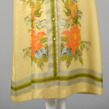 1970s Alfred Shaheen Yellow Maxi Dress