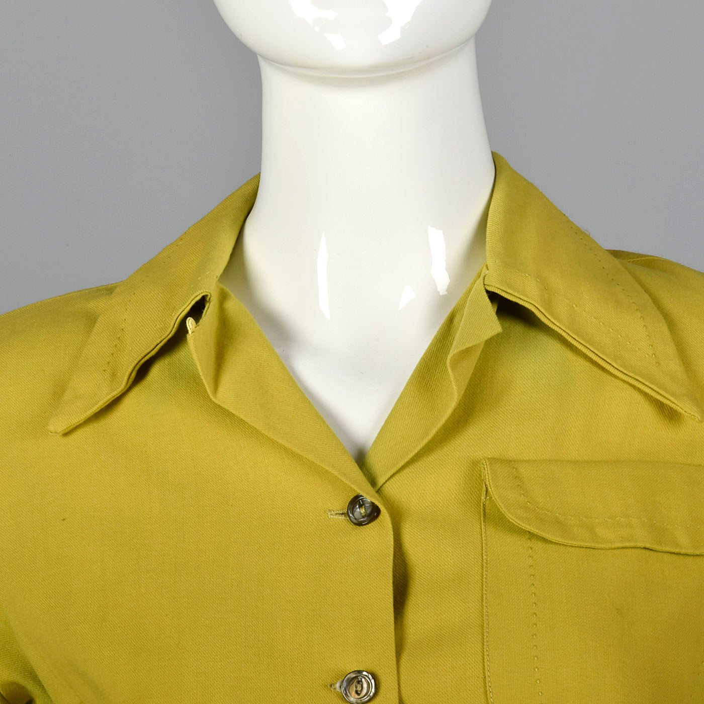 1940s Deadstock Wool Gabardine Shirt