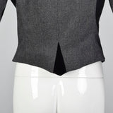 1980s Louis Feraud Gray Jacket with Geometric Velvet Appliques