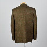 1960s Mens Mohair Jacket in Brown Plaid