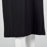 Small 1980s Pauline Trigere Black Wool Coat with Removable Mink Tail Scarf