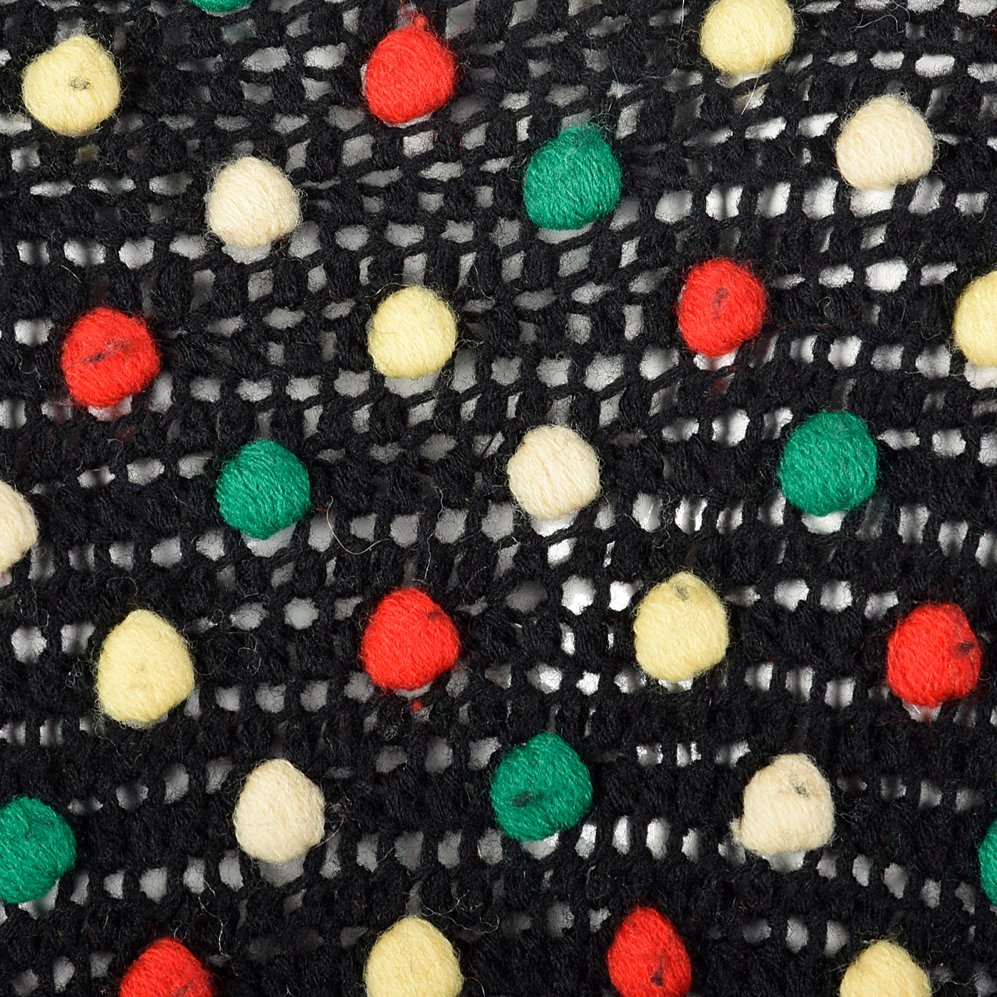 1960s Black Sweater with Multicolored Pom Poms
