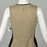 Small Jason Wu Tweed Dress Leather Panels Sleeveless Designer