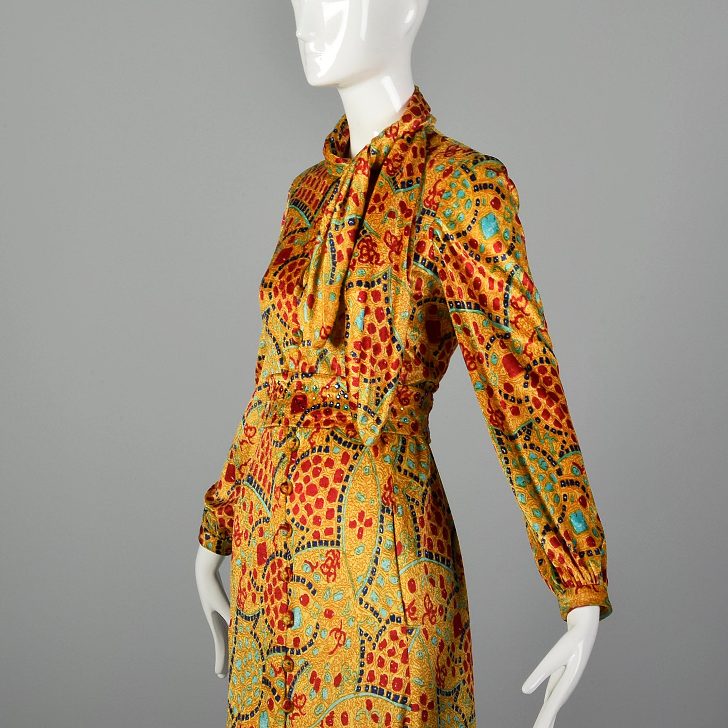 Small 1960s Gino Charles Malcolm Starr Psychedelic Velvet Dress