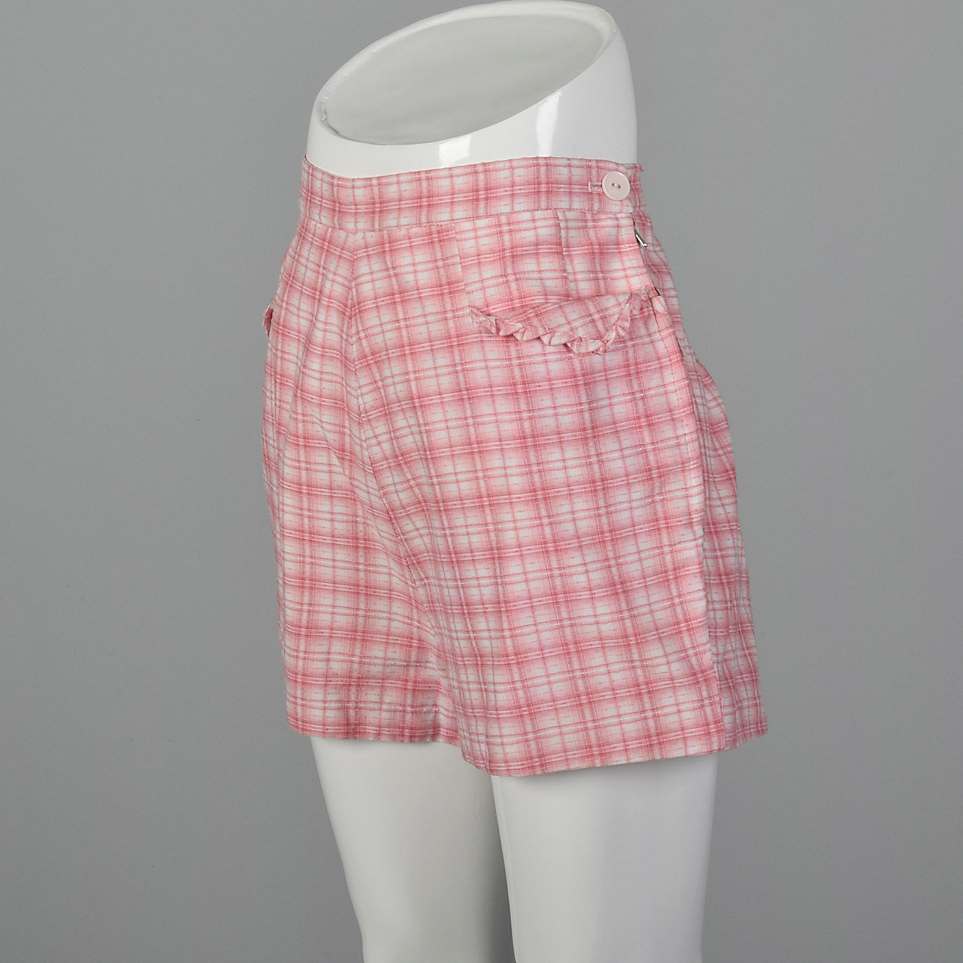 1950s Pink Plaid Shorts