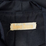 Large 1950s Bonwit Teller Dark Navy Blue Silk Cocktail Dress