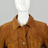 The Territory Ahead Brown Suede Jacket with Donut Buttons