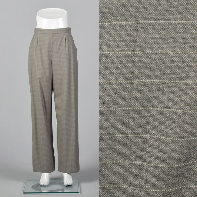 1990s Hermès Wool Pants in Heathered Gray