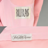 Small 1980s Bill Blass Pastel Crepe Skirt Suit Blue Pink Separates Ensemble