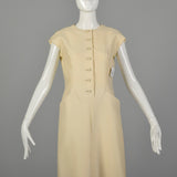 Medium 1960s Dress Suzy Perette Cream Wool Silk Sack Dress