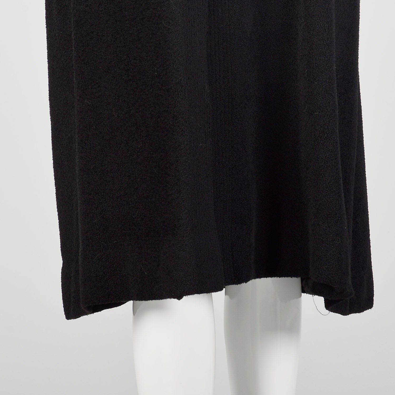 Medium 1930s Swing Coat Long Sleeve Soft Black Patch Pockets Winter