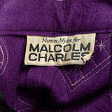 1970s Malcolm Charles Maxi Skirt, Purple Felt with Appliques