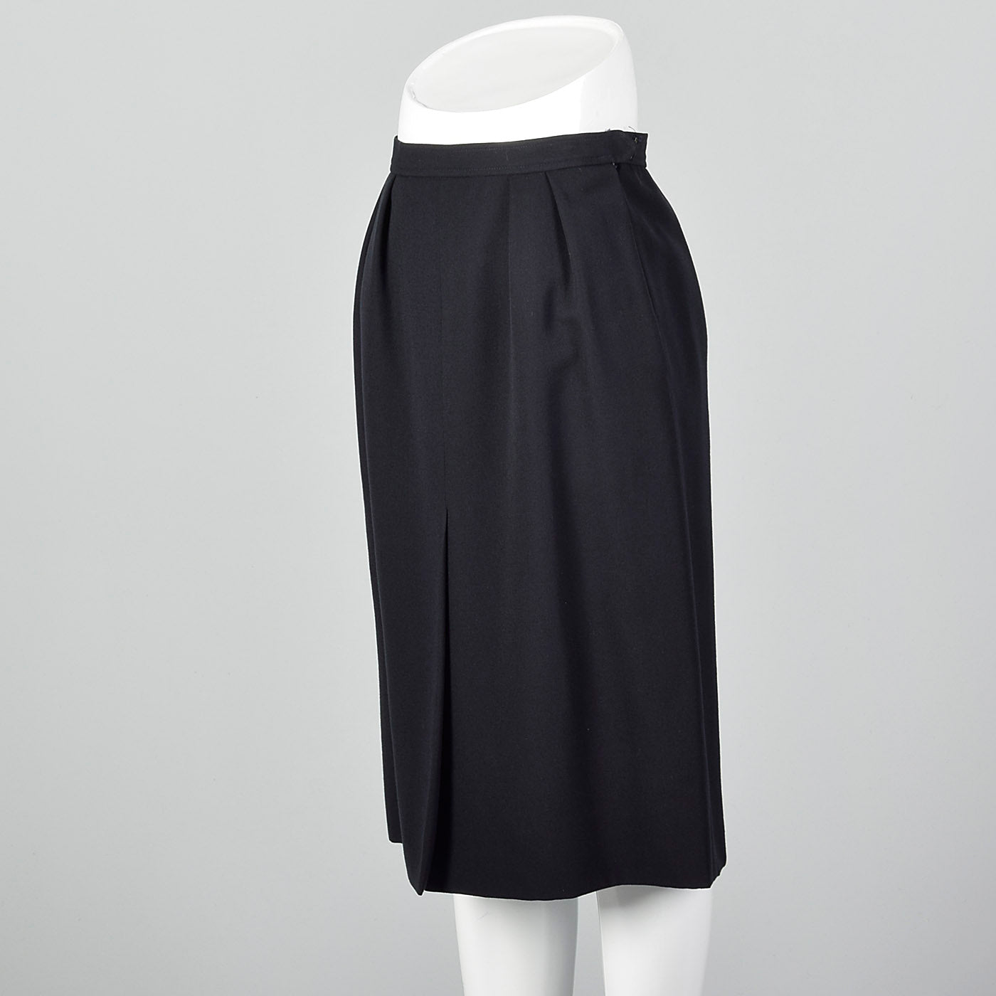 1980s Yves Saint Laurent Rive Gauche Navy Blue Skirt with Slit