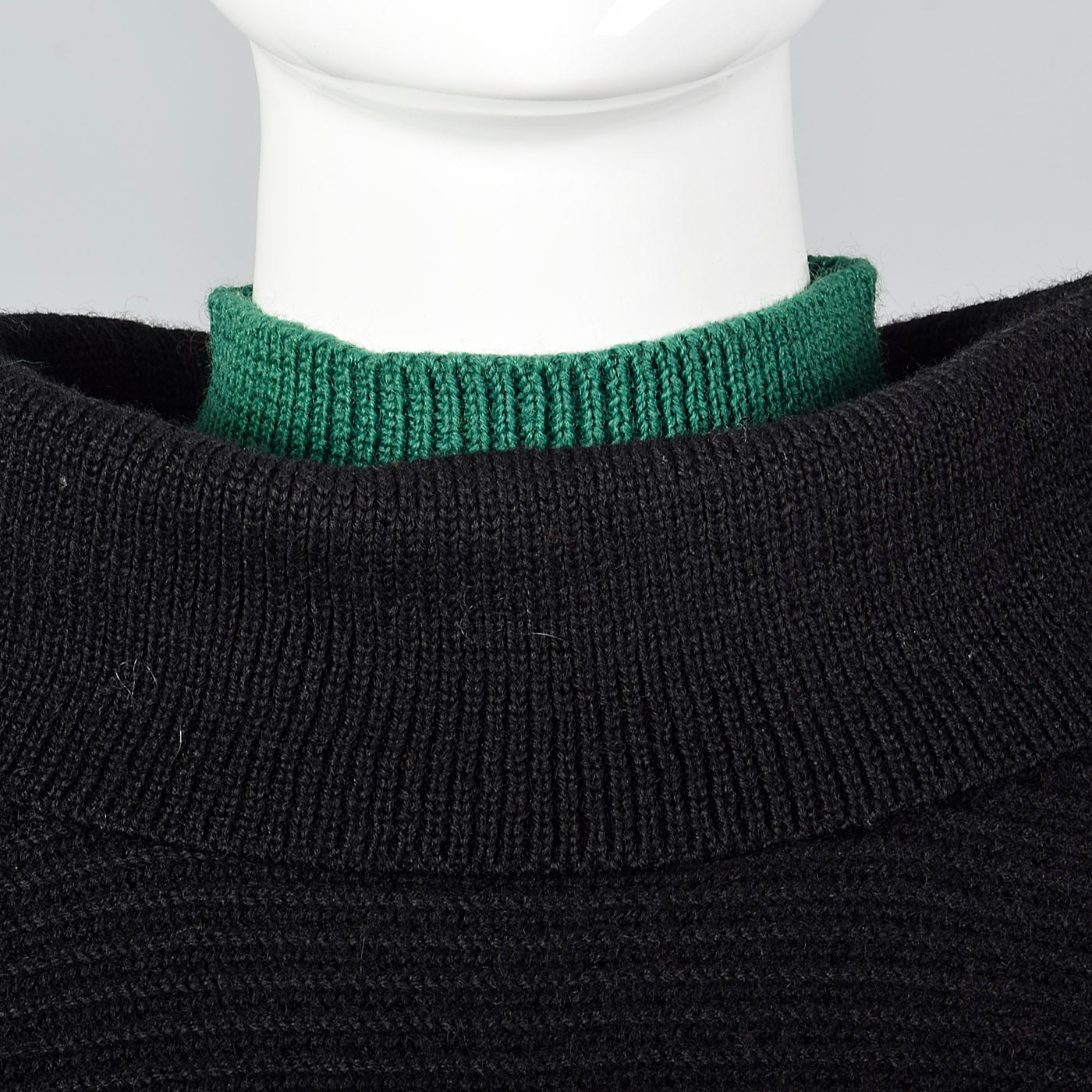 1950s Black Wool Ski Sweater with Wind Collar