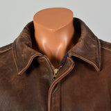 XL RRL Ralph Lauren Double RL A-2 Brown Leather Flight Jacket