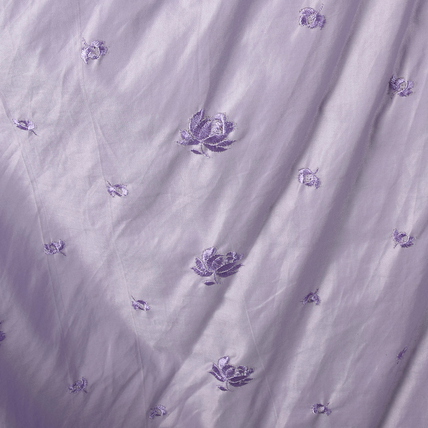 1950s Lavender Evening Dress with Floral Embroidery