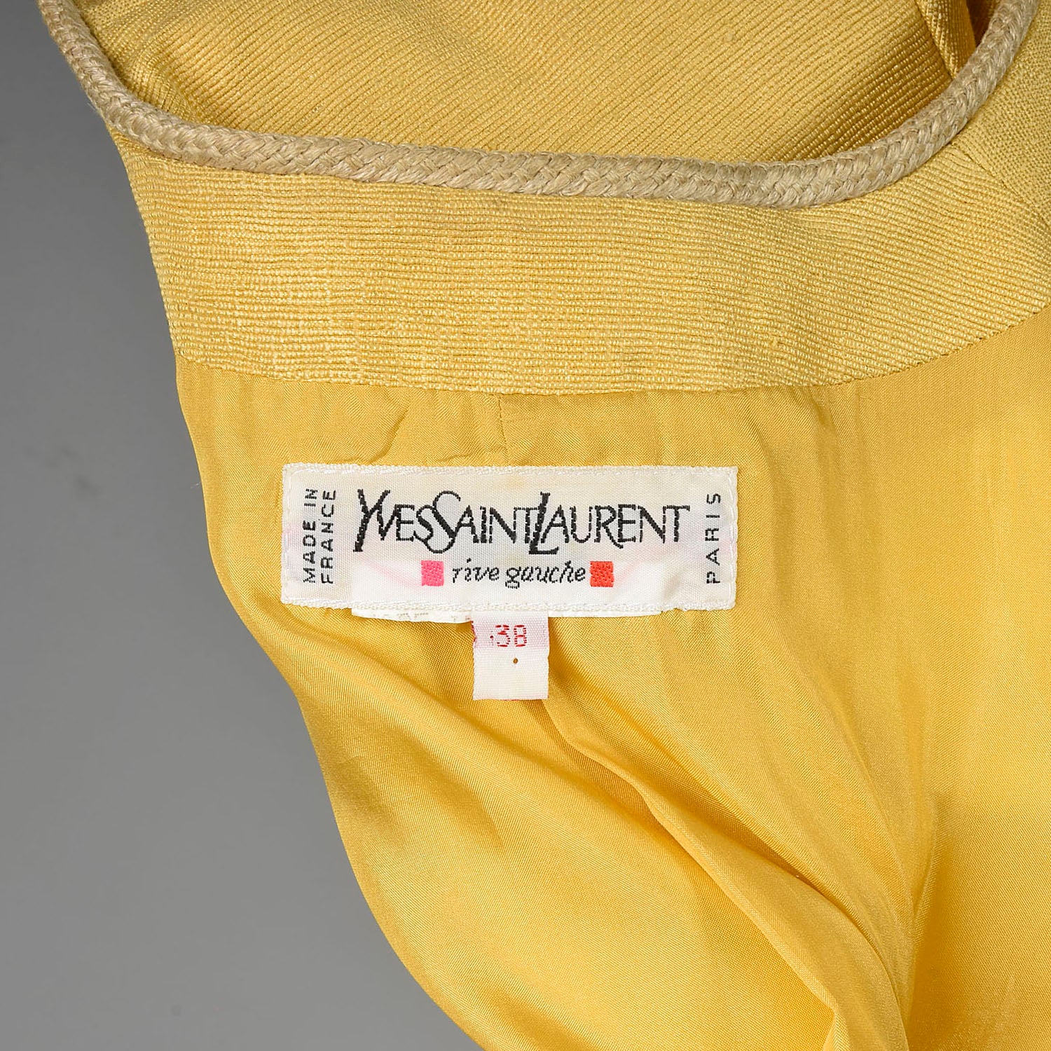 Medium 1980s Yves Saint Laurent Yellow YSL Long Clutch Coat