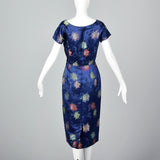 1960s Blue Brocade Dress with Matching Jacket