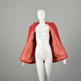 Medium 1950s Coat Red Wide Cuff Boucle Wool Rockabilly Swing Jacket