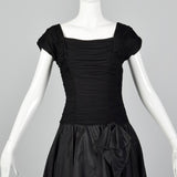 1940s Black Taffeta Dress