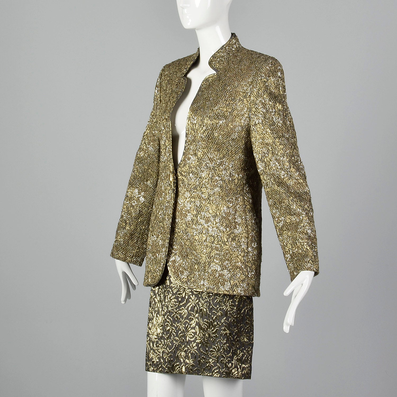 1980s Gianfranco Ferre Metallic Gold Suit