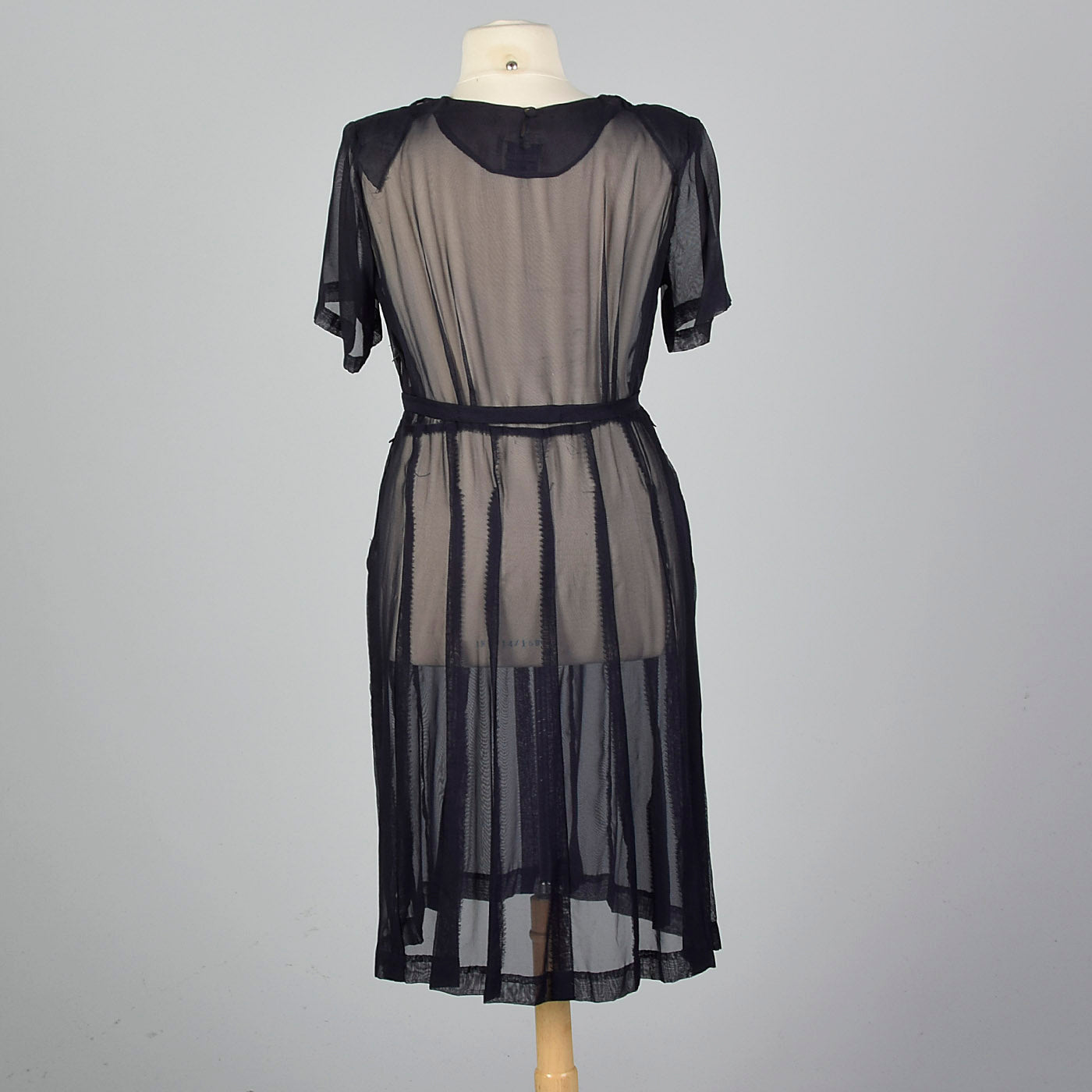 1950s Sheer Navy Party Dress