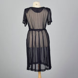 1950s Sheer Navy Party Dress