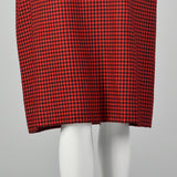 Medium-Large Adele Simpson Red Plaid 1980s Dress