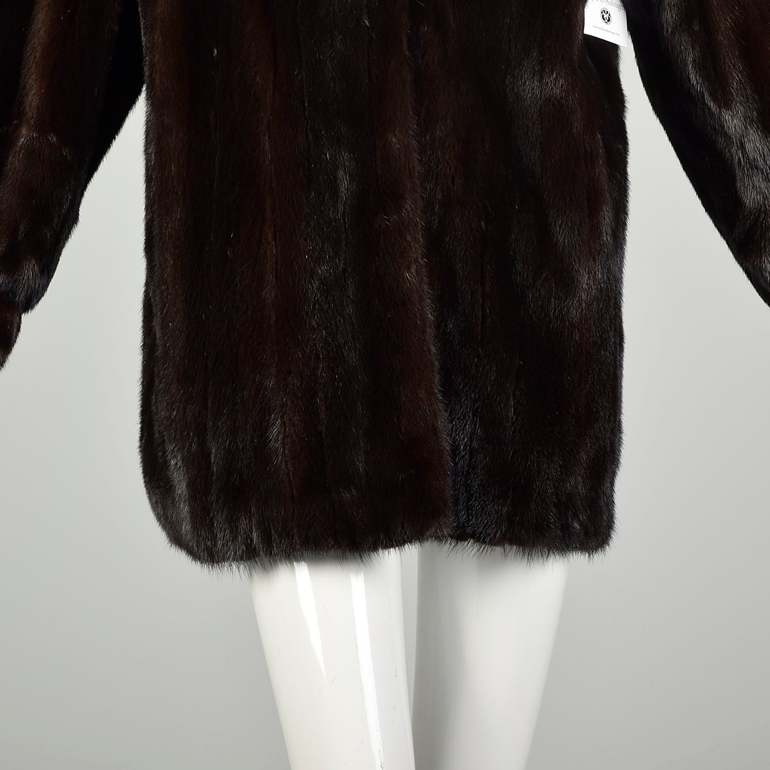 Medium 1980s Jacket Brown Shawl Collar Real Mink Fur Winter Car Coat