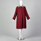 XL 1940s Burgundy Swing Coat